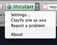 Report a site to MetaCert