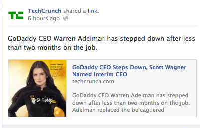 Techcrunch didn't do basic fact checking before running a story on GoDaddy