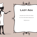 Lady Aga holding page