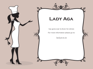 Lady Aga holding page