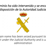 Domain seized by Spanish government