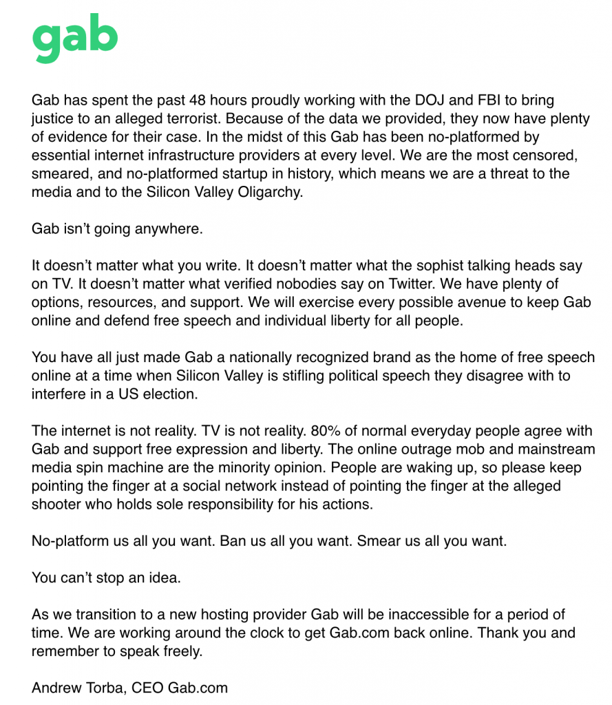 GAB updated statement