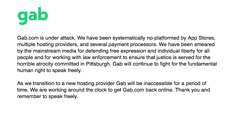 Gab.com notice